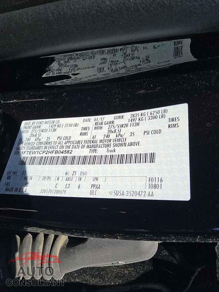 FORD F-150 2017 - 1FTEW1CP2HFB04582