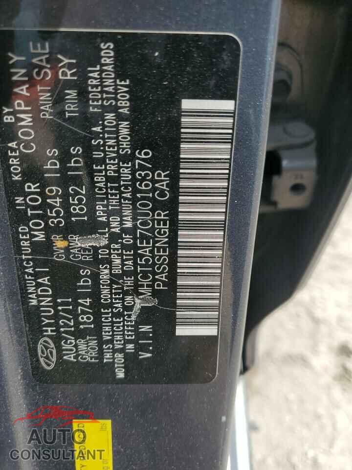 HYUNDAI ACCENT 2012 - KMHCT5AE7CU016376