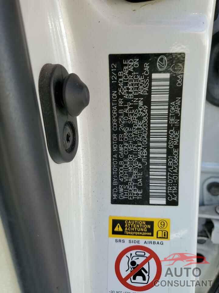 LEXUS ES350 2013 - JTHBK1GG4D2038349