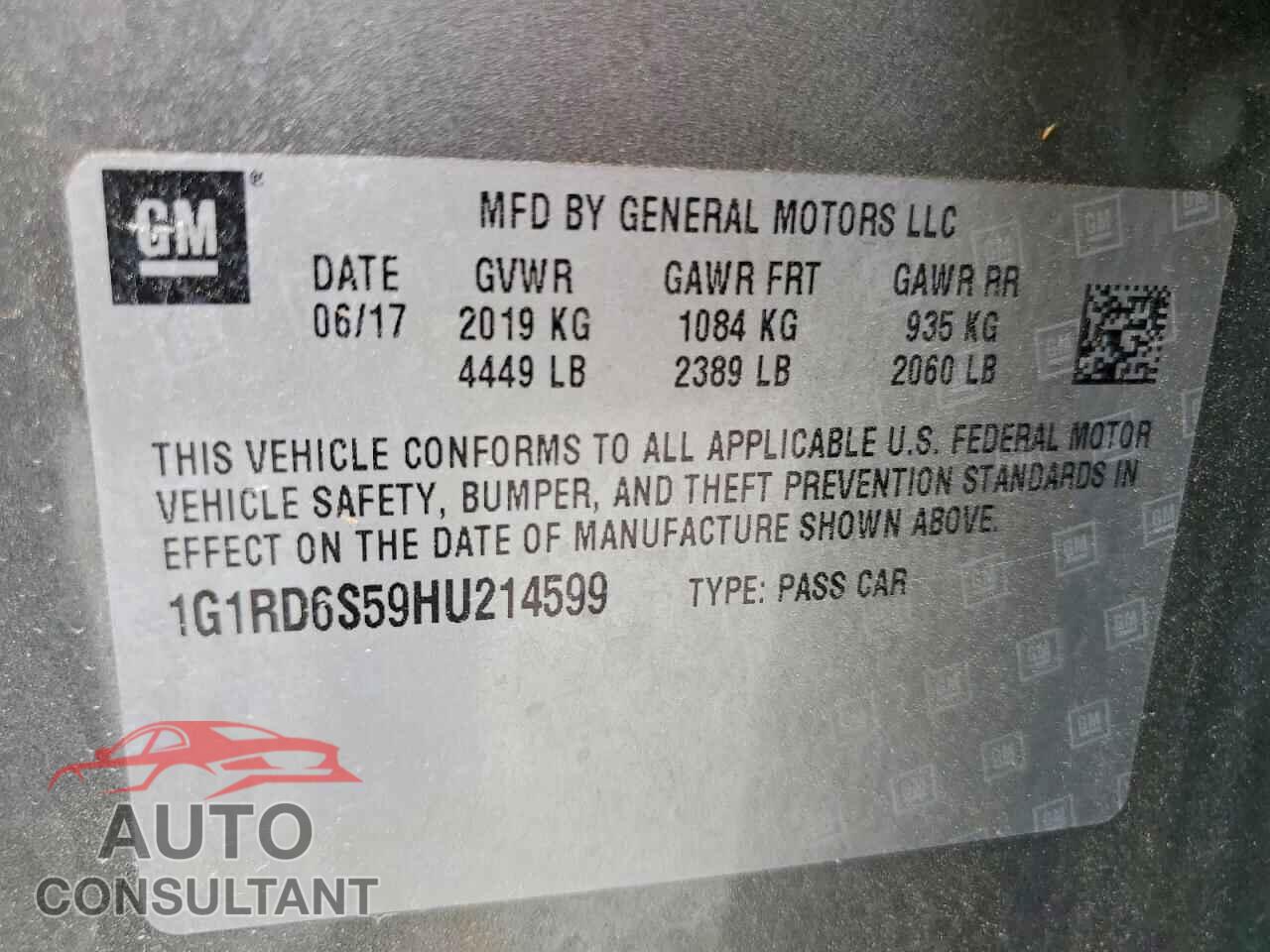 CHEVROLET VOLT 2017 - 1G1RD6S59HU214599