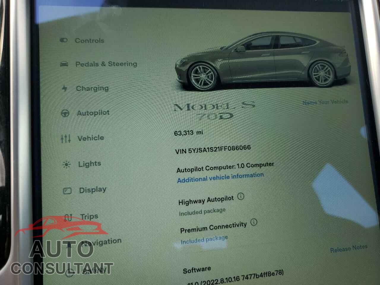 TESLA MODEL S 2015 - 5YJSA1S21FF086066