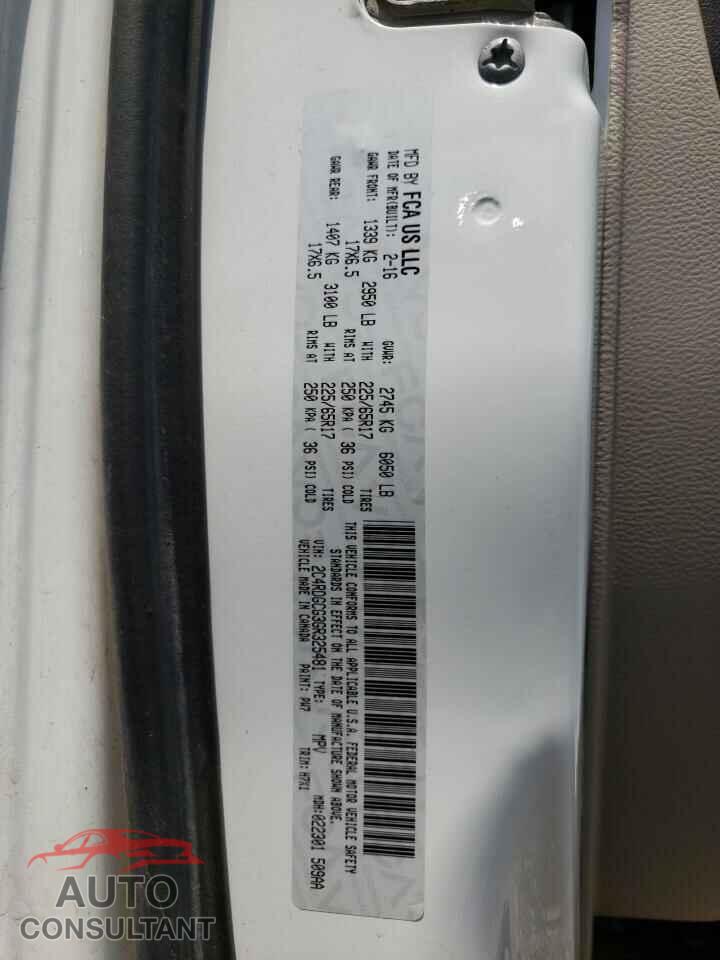 DODGE CARAVAN 2016 - 2C4RDGCG3GR325481