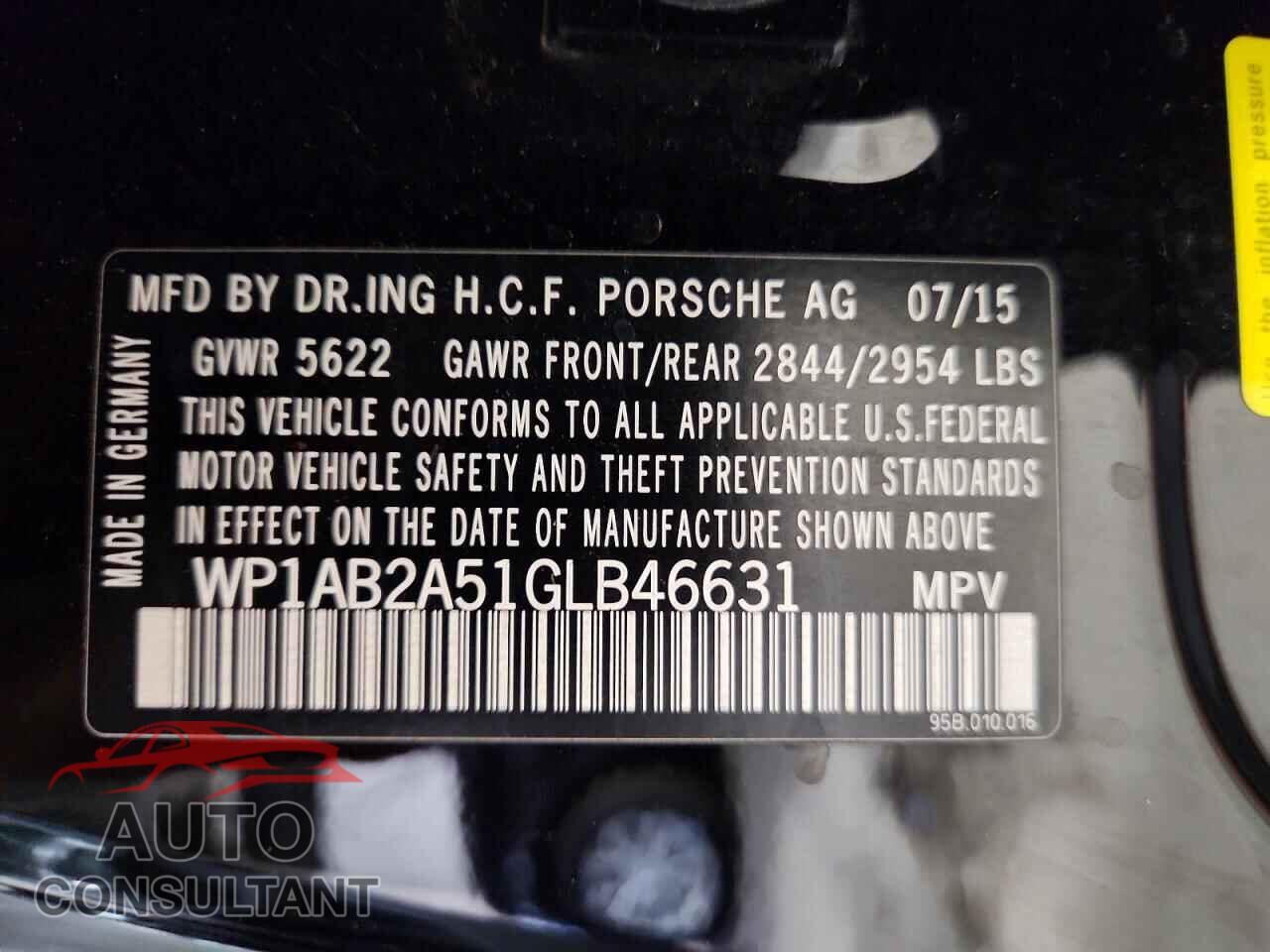 PORSCHE MACAN 2016 - WP1AB2A51GLB46631