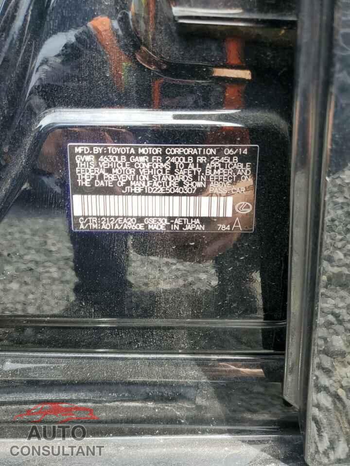 LEXUS IS 2014 - JTHBF1D22E5040307