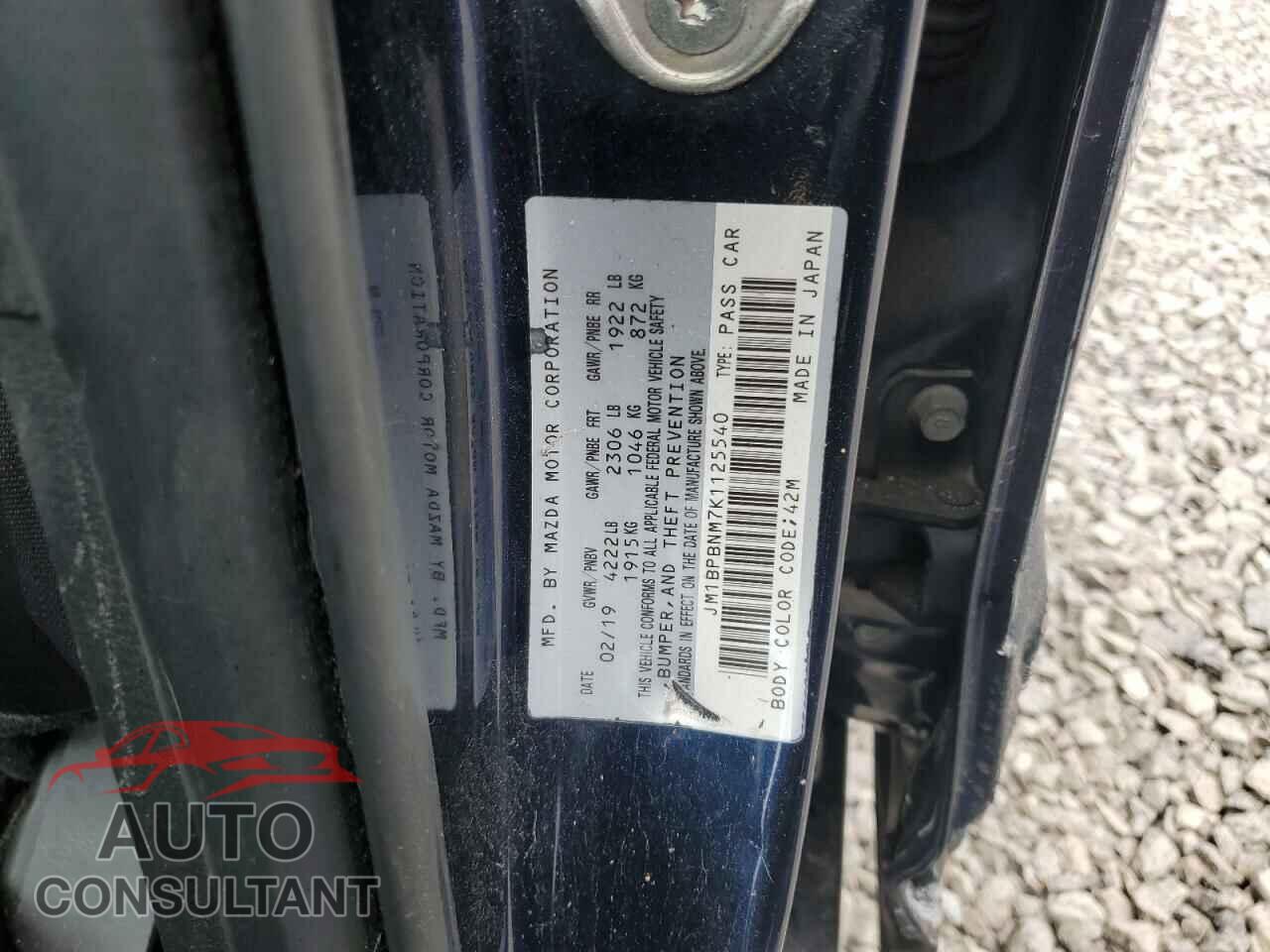 MAZDA 3 2019 - JM1BPBNM7K1125540