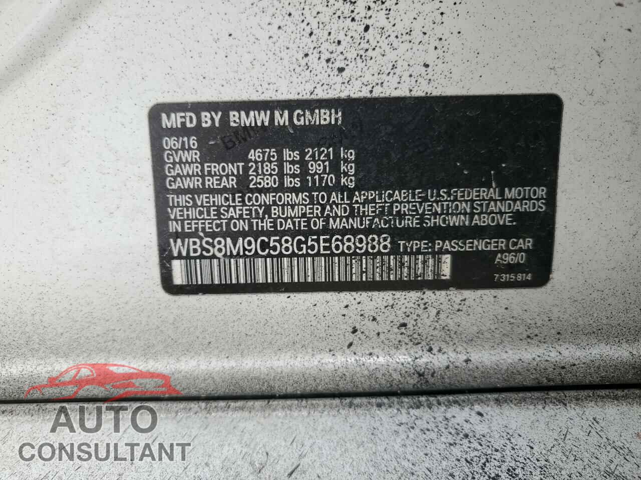 BMW M3 2016 - WBS8M9C58G5E68988