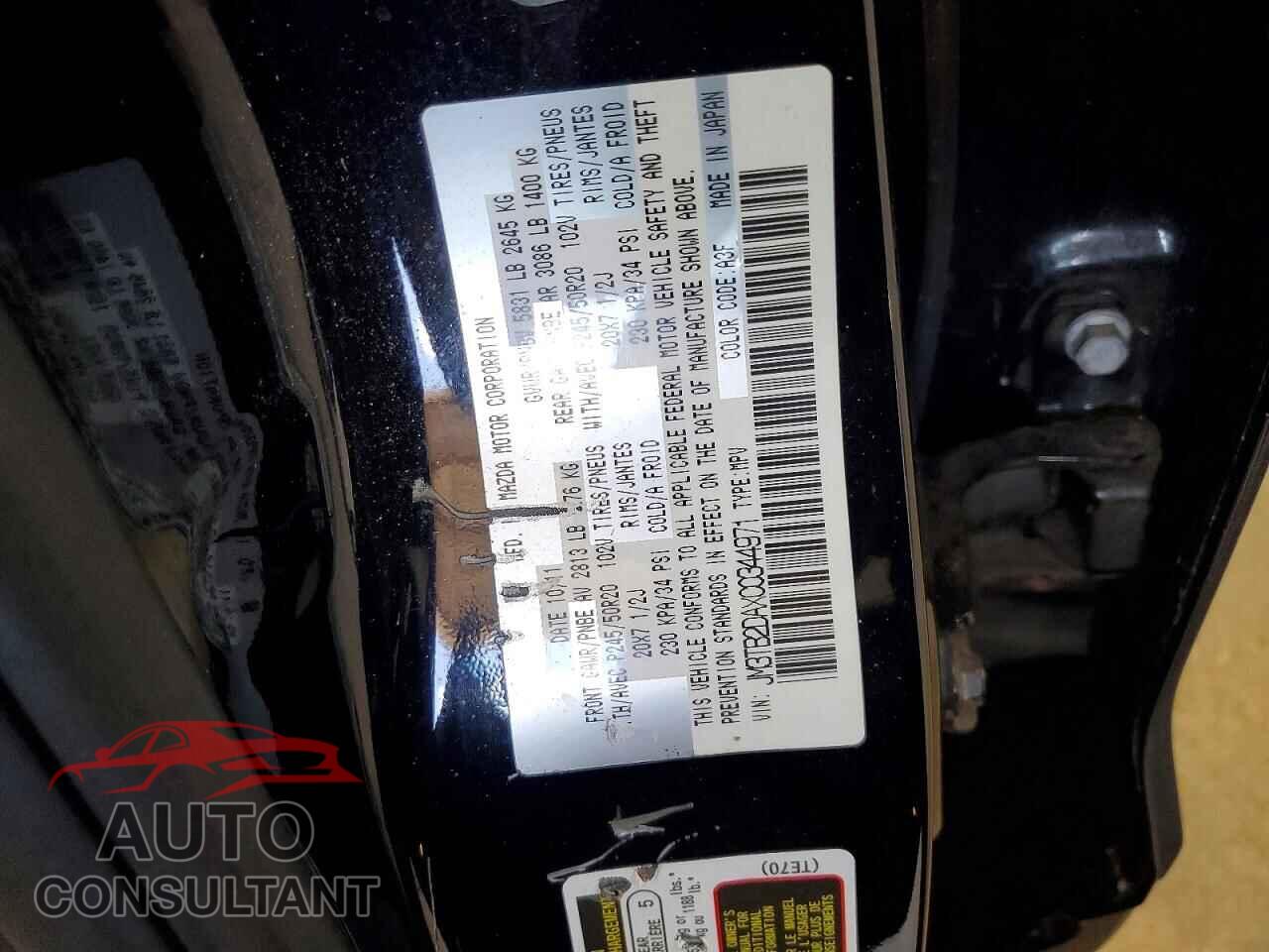 MAZDA CX-9 2012 - JM3TB2DAXC0344971