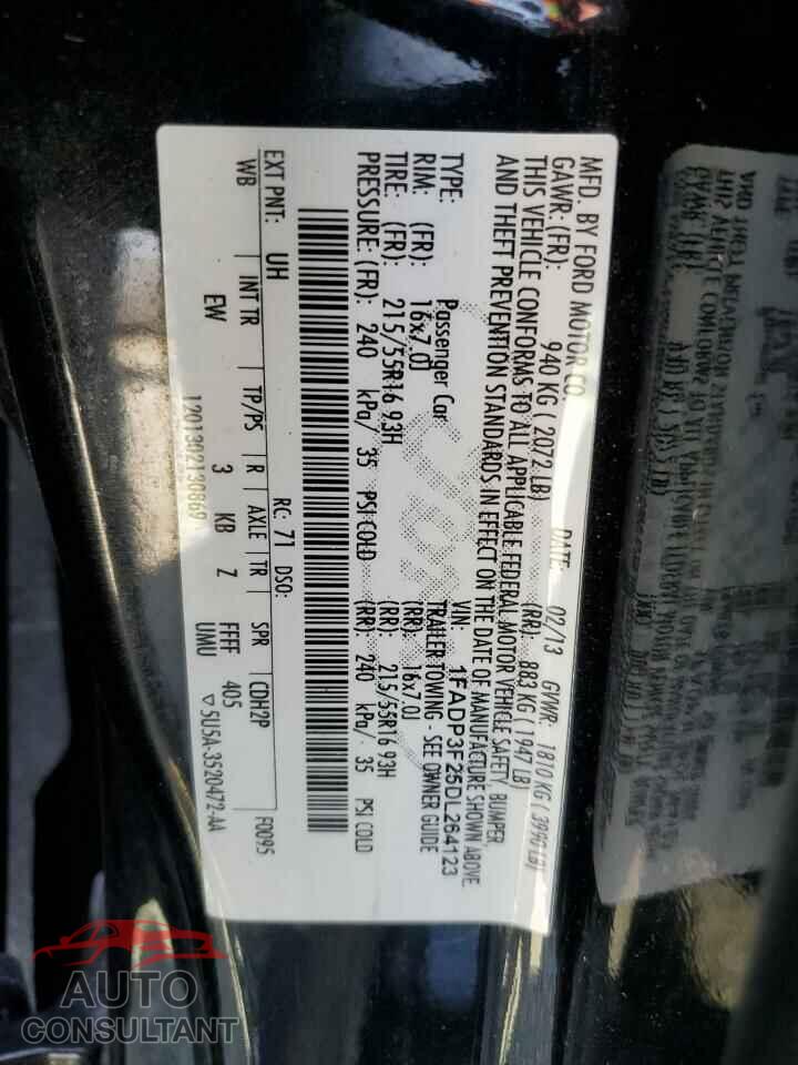 FORD FOCUS 2013 - 1FADP3F25DL264123