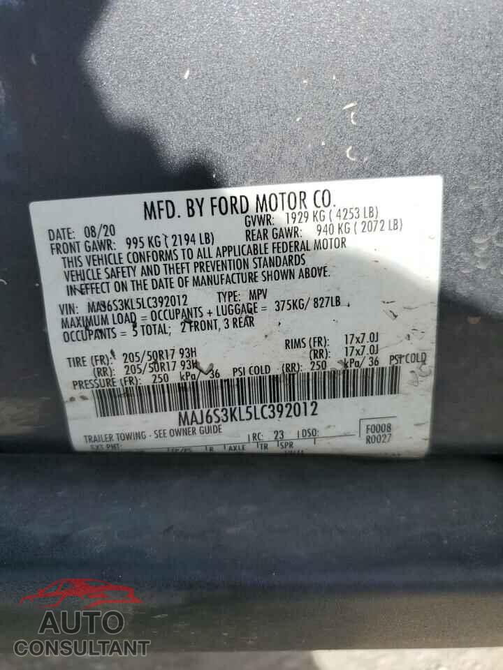 FORD ECOSPORT 2020 - MAJ6S3KL5LC392012
