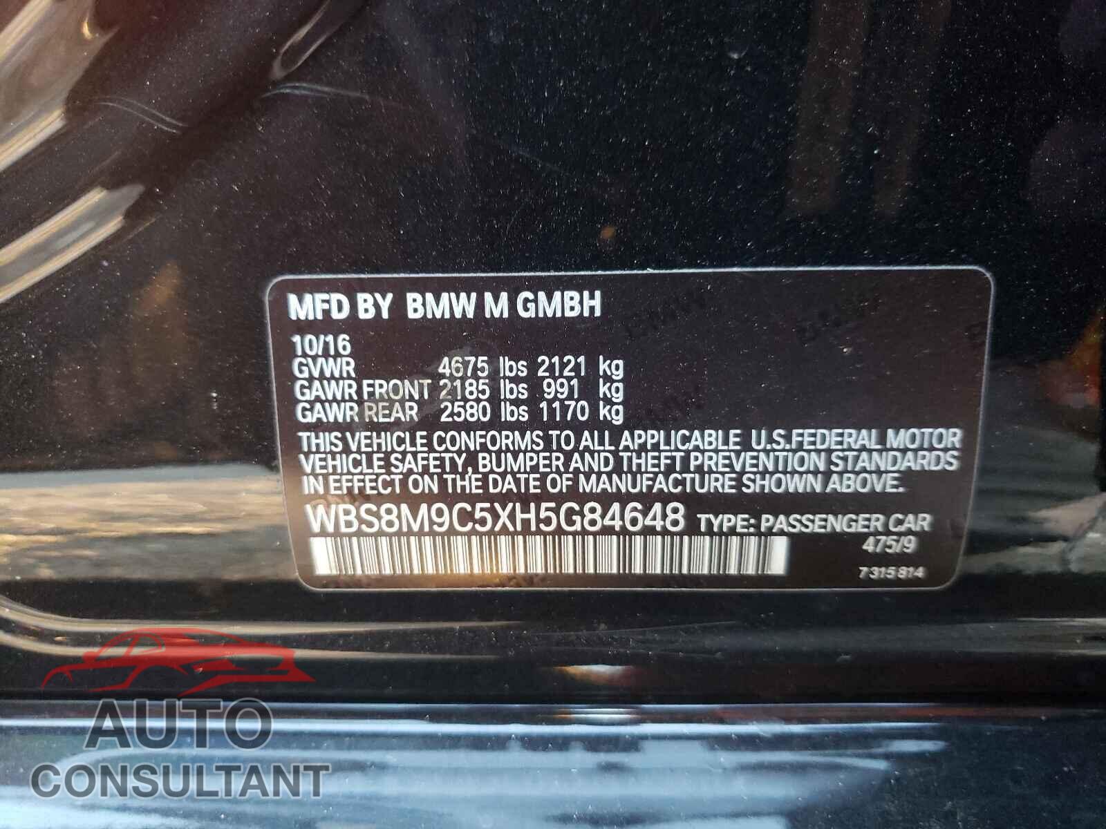 BMW M3 2017 - WBS8M9C5XH5G84648
