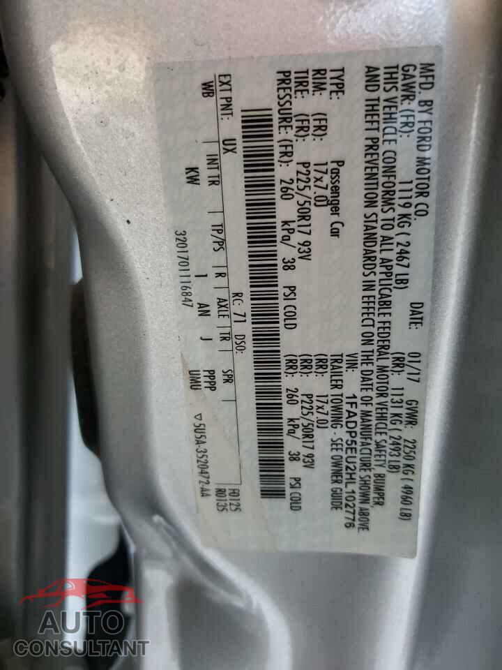 FORD CMAX 2017 - 1FADP5EU2HL102776