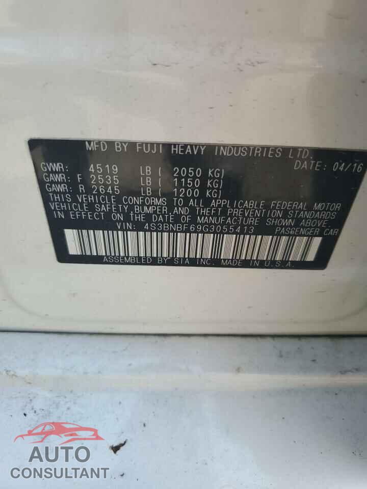 SUBARU LEGACY 2016 - 4S3BNBF69G3055413