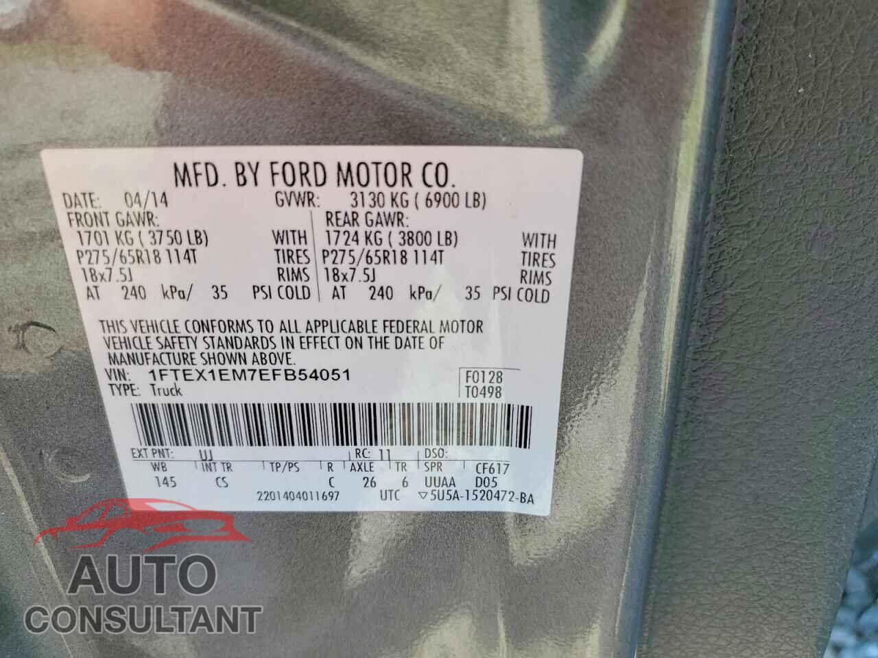 FORD F150 2014 - 1FTEX1EM7EFB54051