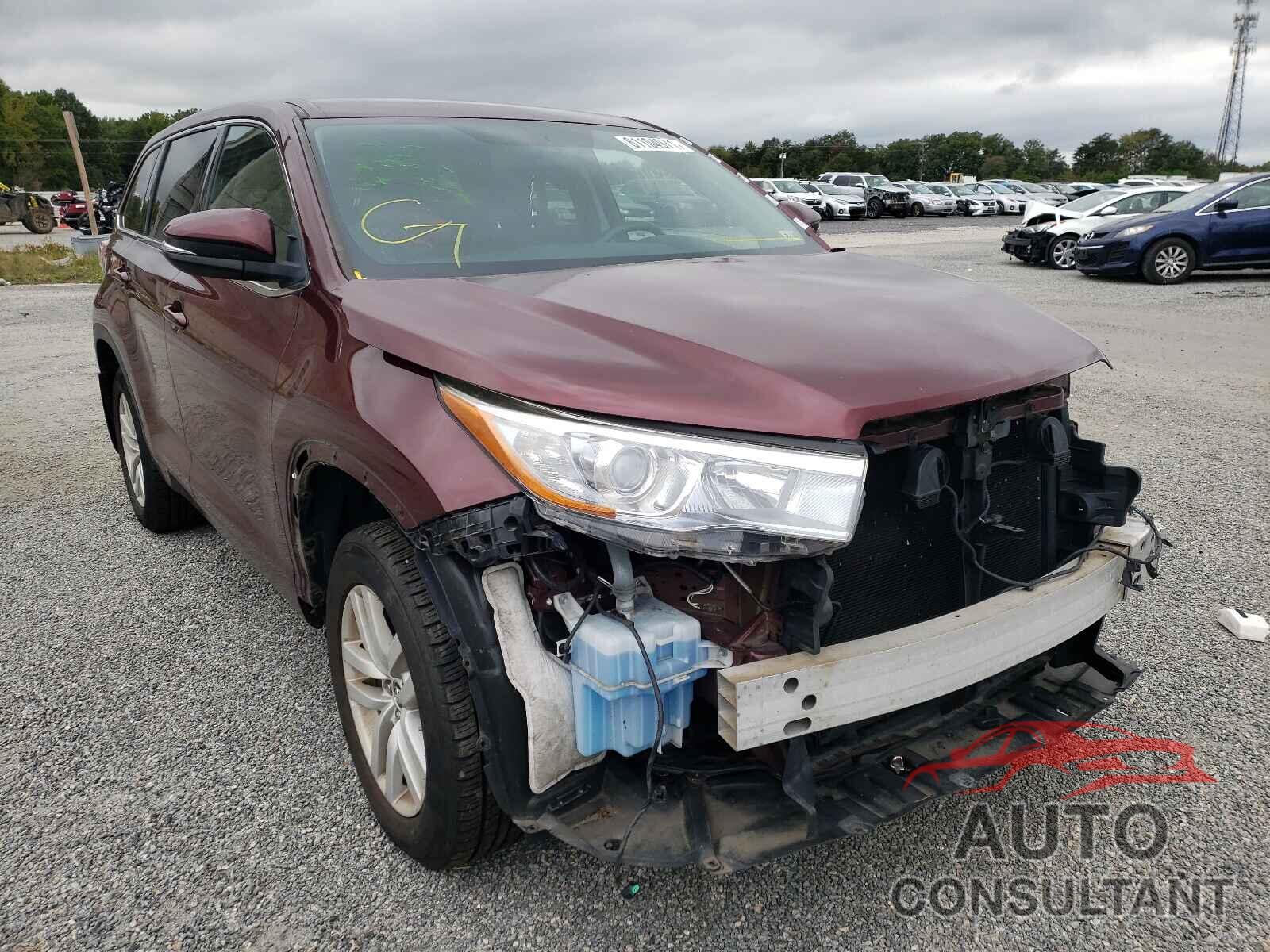 TOYOTA HIGHLANDER 2016 - 5TDBKRFHXGS274673