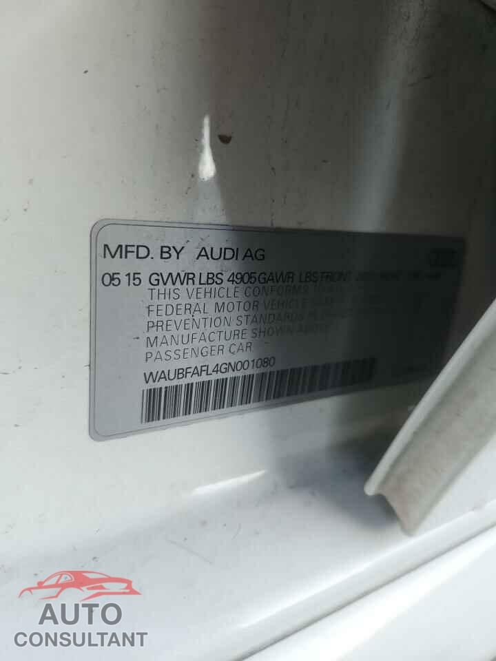 AUDI A4 2016 - WAUBFAFL4GN001080