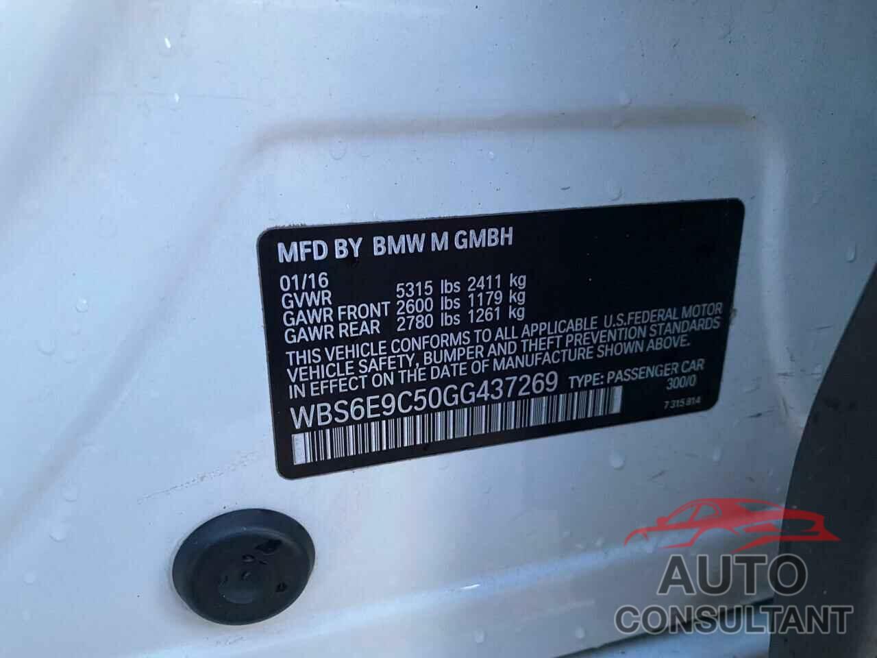 BMW M6 2016 - WBS6E9C50GG437269