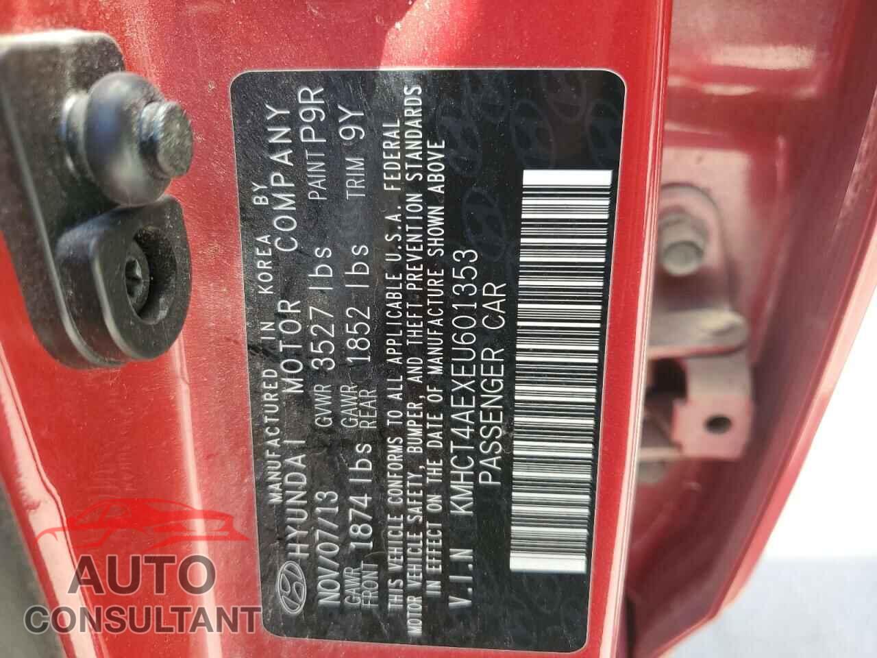 HYUNDAI ACCENT 2014 - KMHCT4AEXEU601353