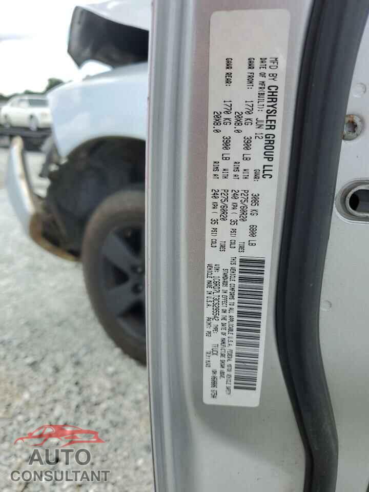 DODGE RAM 1500 2012 - 1C6RD7LT3CS295542