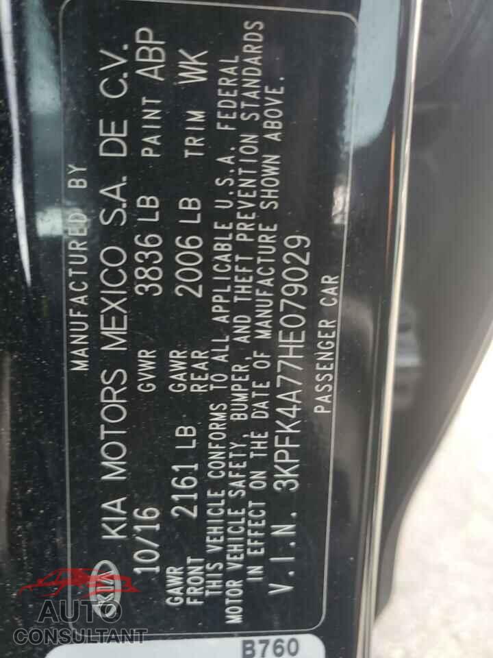 KIA FORTE 2017 - 3KPFK4A77HE079029