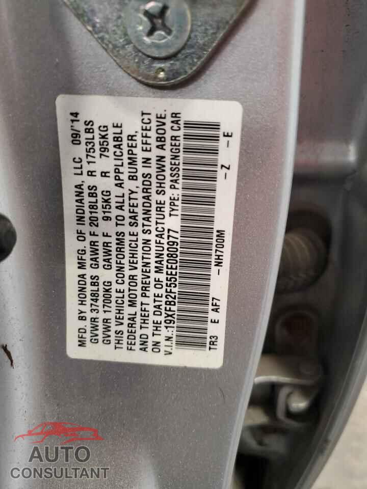 HONDA CIVIC 2014 - 19XFB2F55EE080977