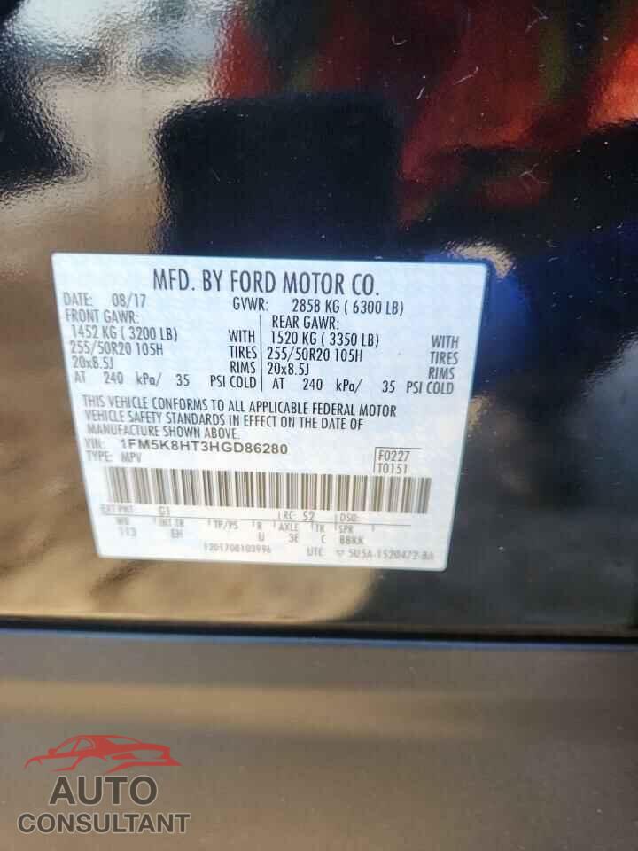FORD EXPLORER 2017 - 1FM5K8HT3HGD86280