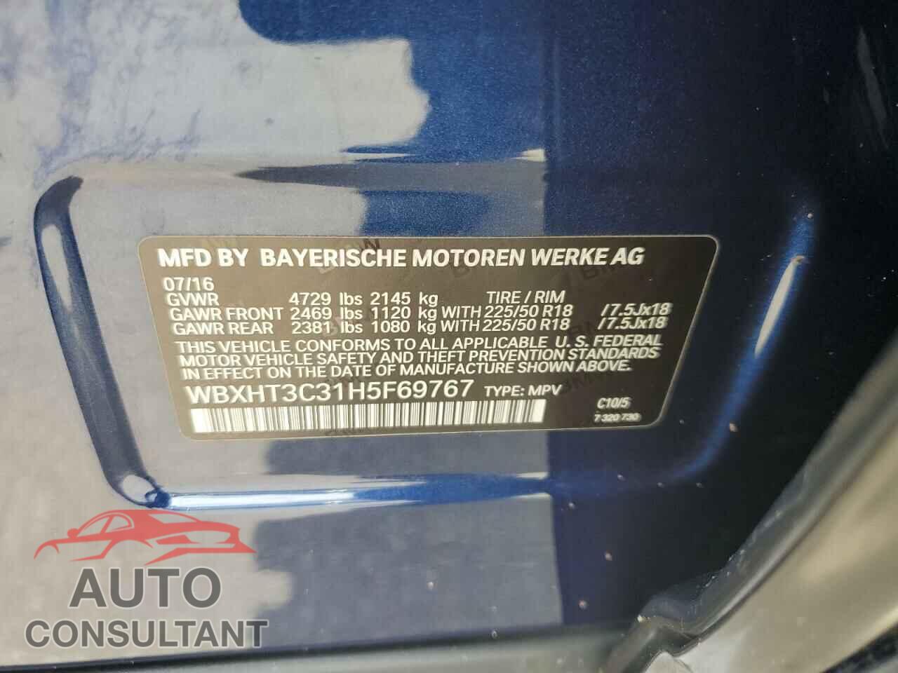BMW X1 2017 - WBXHT3C31H5F69767