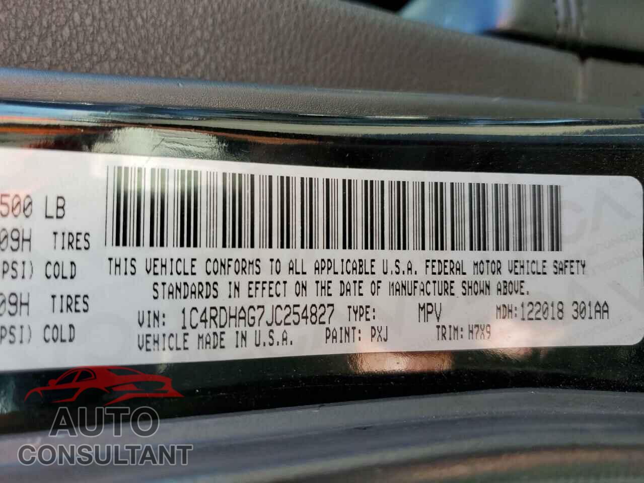DODGE DURANGO 2018 - 1C4RDHAG7JC254827
