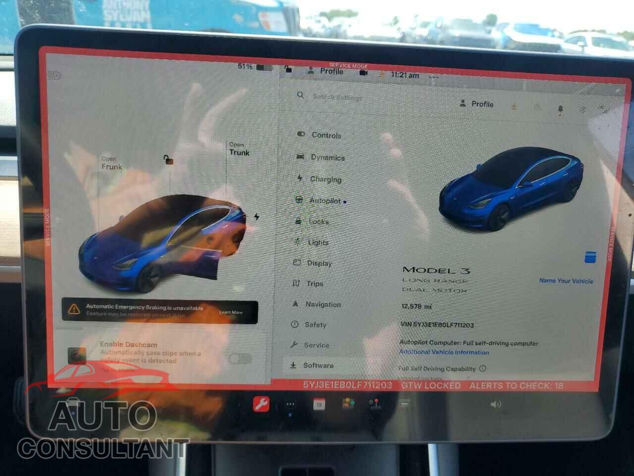 TESLA MODEL 3 2020 - 5YJ3E1EB0LF711203