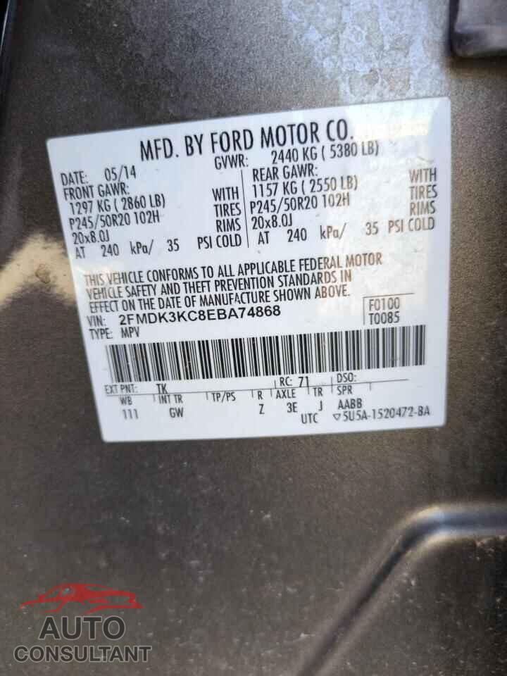 FORD EDGE 2014 - 2FMDK3KC8EBA74868