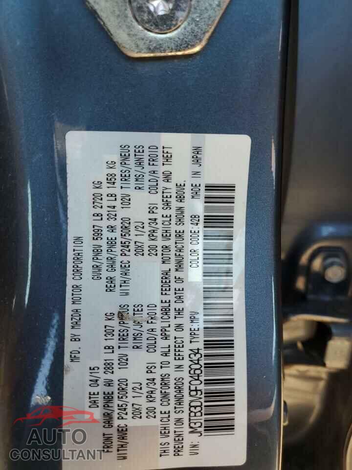 MAZDA CX-9 2015 - JM3TB3DV9F0460434