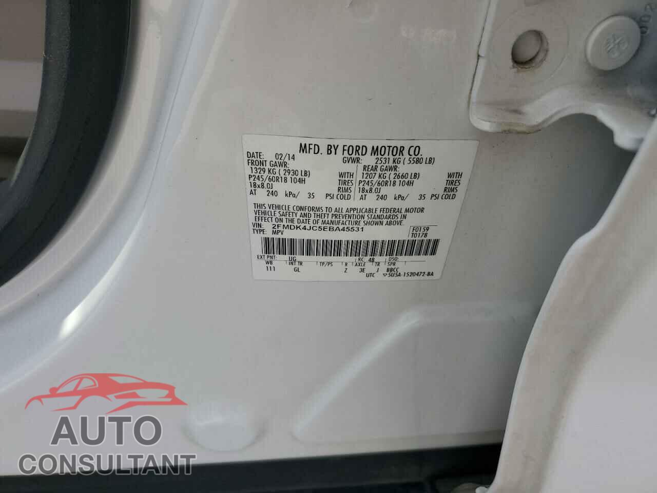 FORD EDGE 2014 - 2FMDK4JC5EBA45531