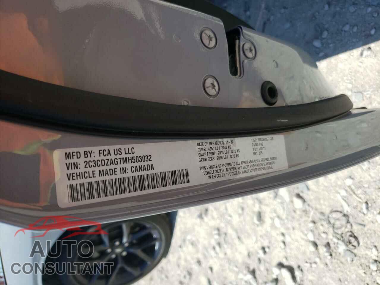 DODGE CHALLENGER 2021 - 2C3CDZAG7MH503032