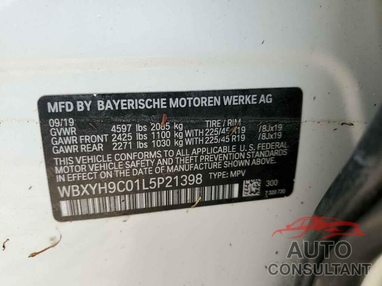 BMW X2 2020 - WBXYH9C01L5P21398