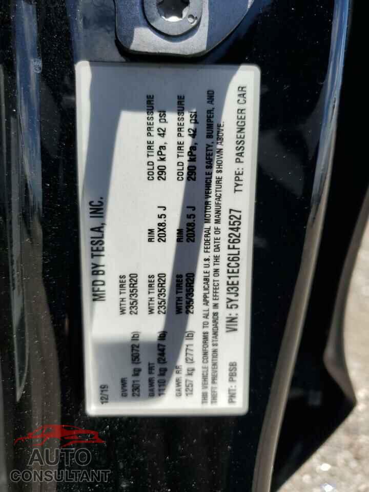 TESLA MODEL 3 2020 - 5YJ3E1EC6LF624527