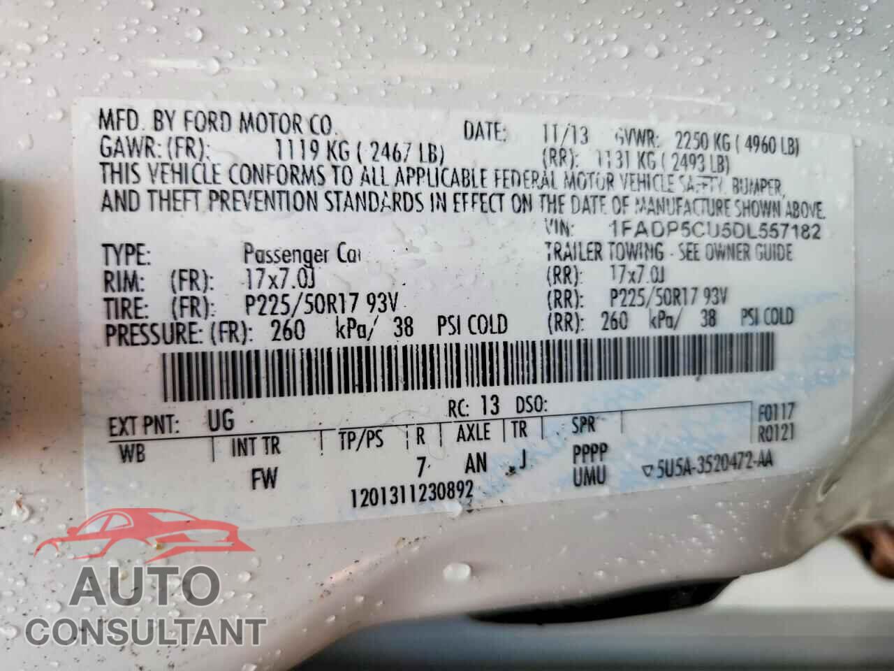 FORD CMAX 2013 - 1FADP5CU5DL557182