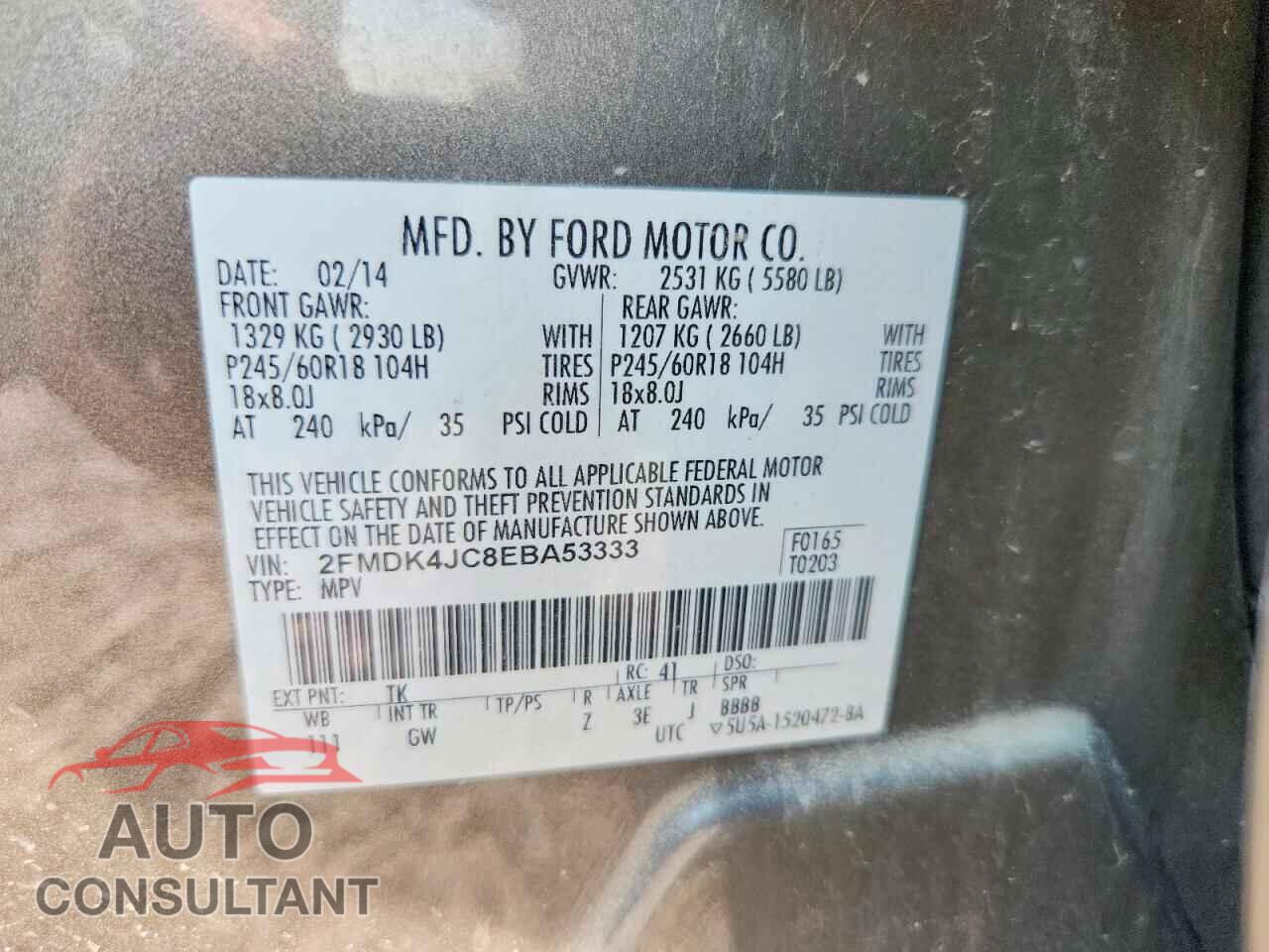 FORD EDGE 2014 - 2FMDK4JC8EBA53333