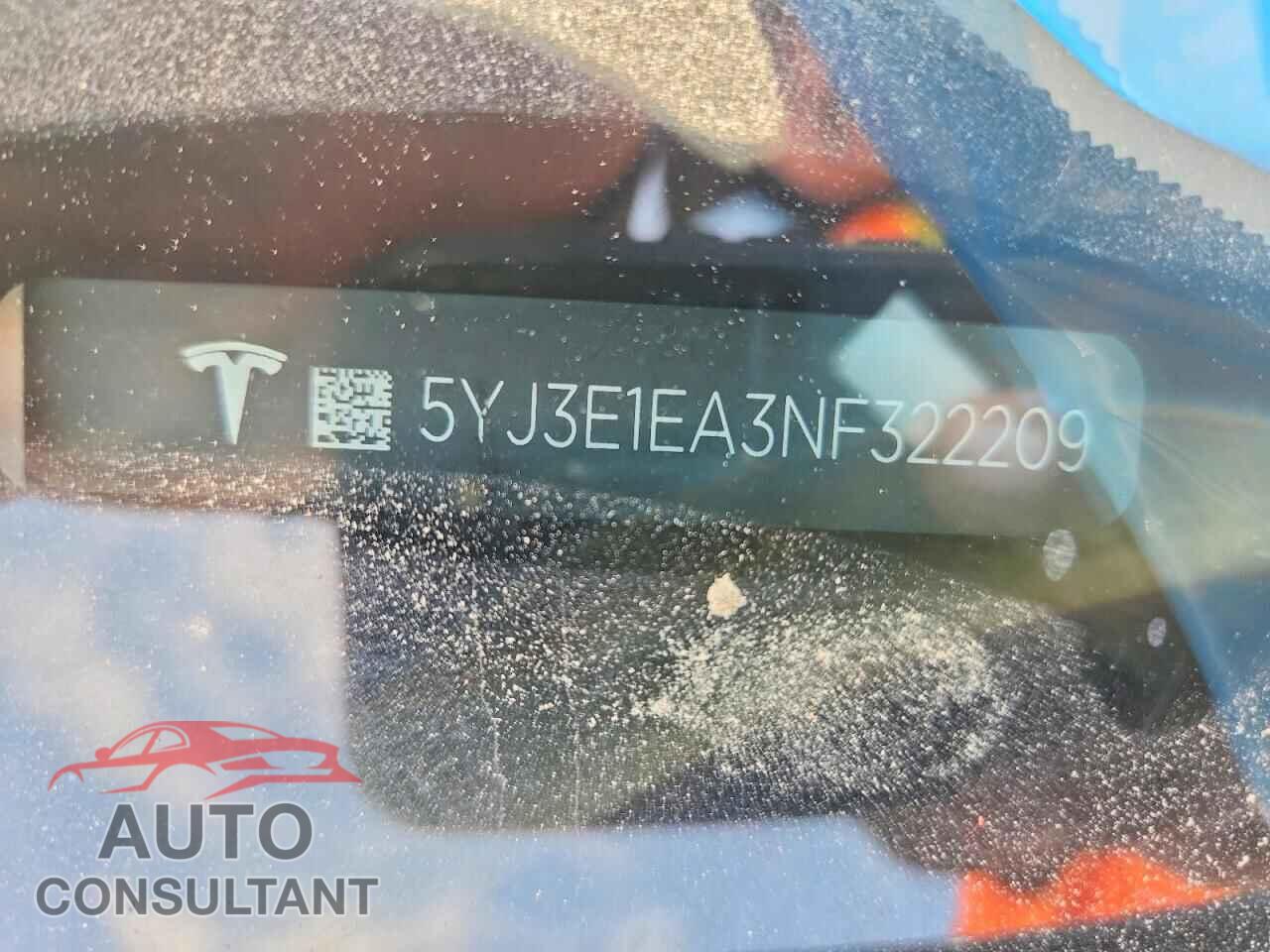 TESLA MODEL 3 2022 - 5YJ3E1EA3NF322209