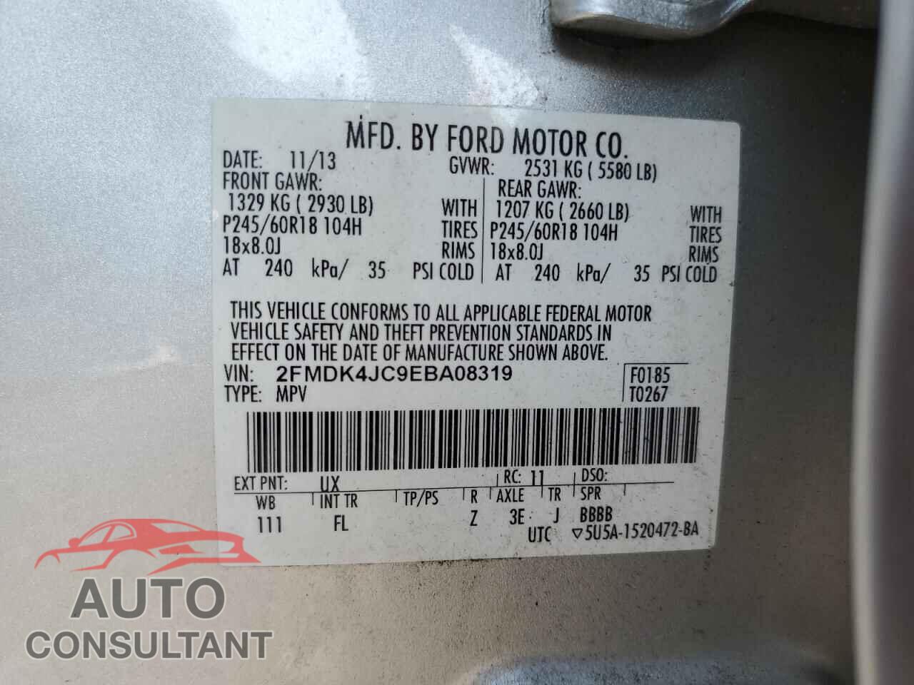 FORD EDGE 2014 - 2FMDK4JC9EBA08319