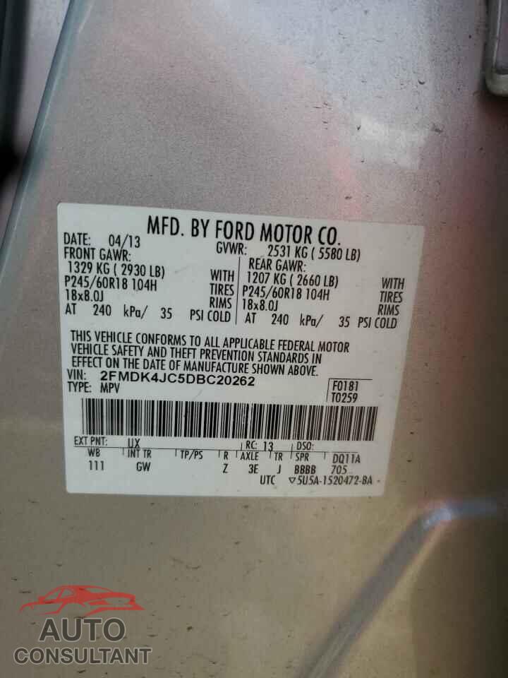 FORD EDGE 2013 - 2FMDK4JC5DBC20262