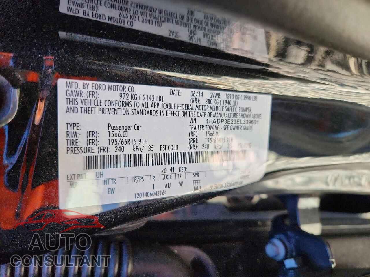 FORD FOCUS 2014 - 1FADP3E23EL339601