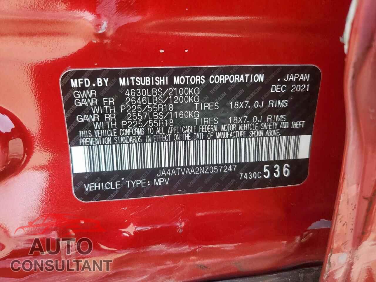 MITSUBISHI ECLIPSE 2022 - JA4ATVAA2NZ057247