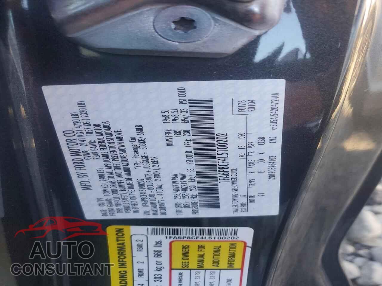 FORD MUSTANG 2020 - 1FA6P8CF4L5100202