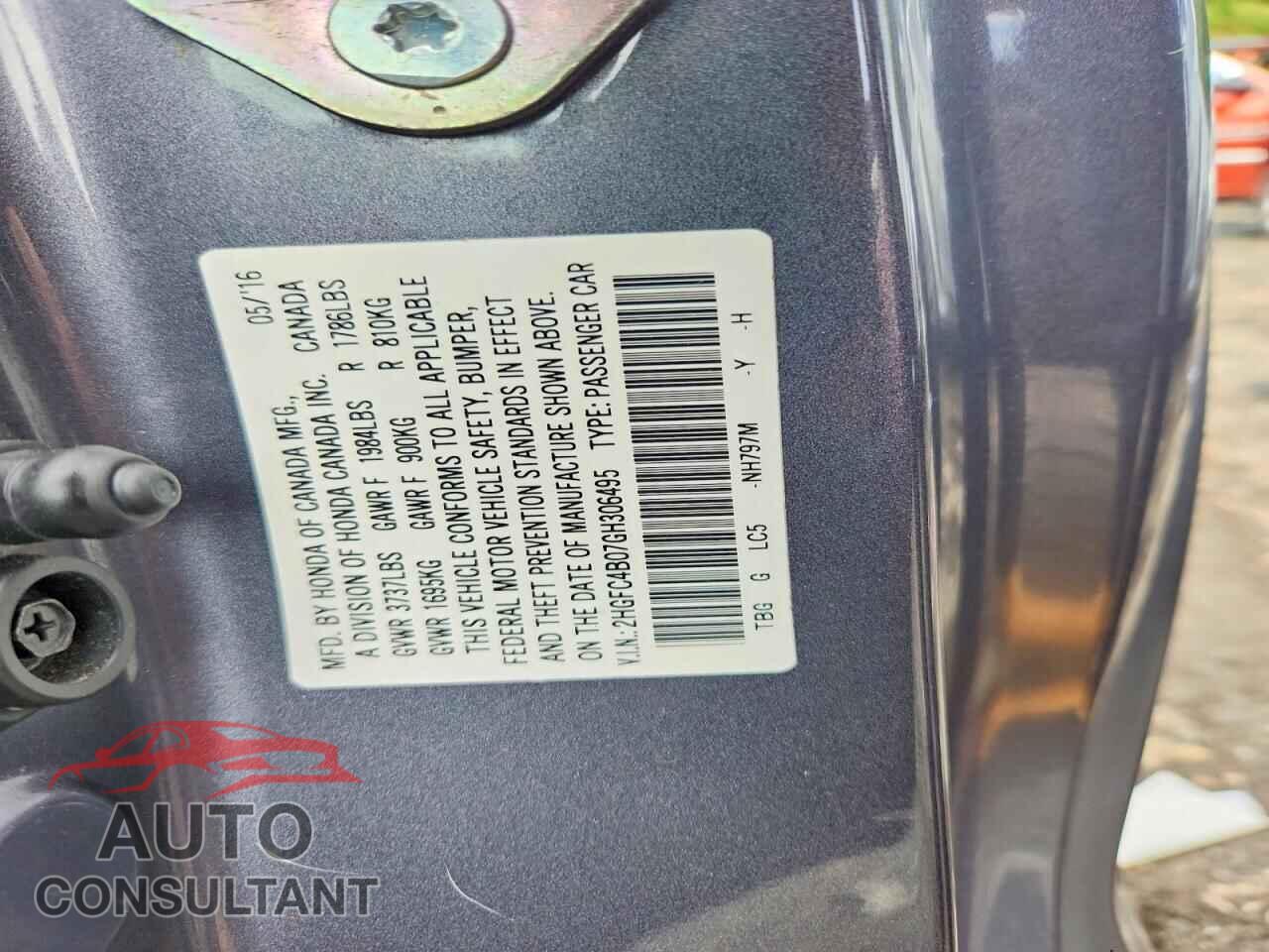 HONDA CIVIC 2016 - 2HGFC4B07GH306495