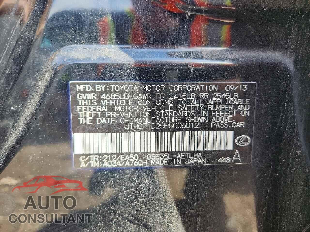 LEXUS IS 2014 - JTHCF1D25E5006012
