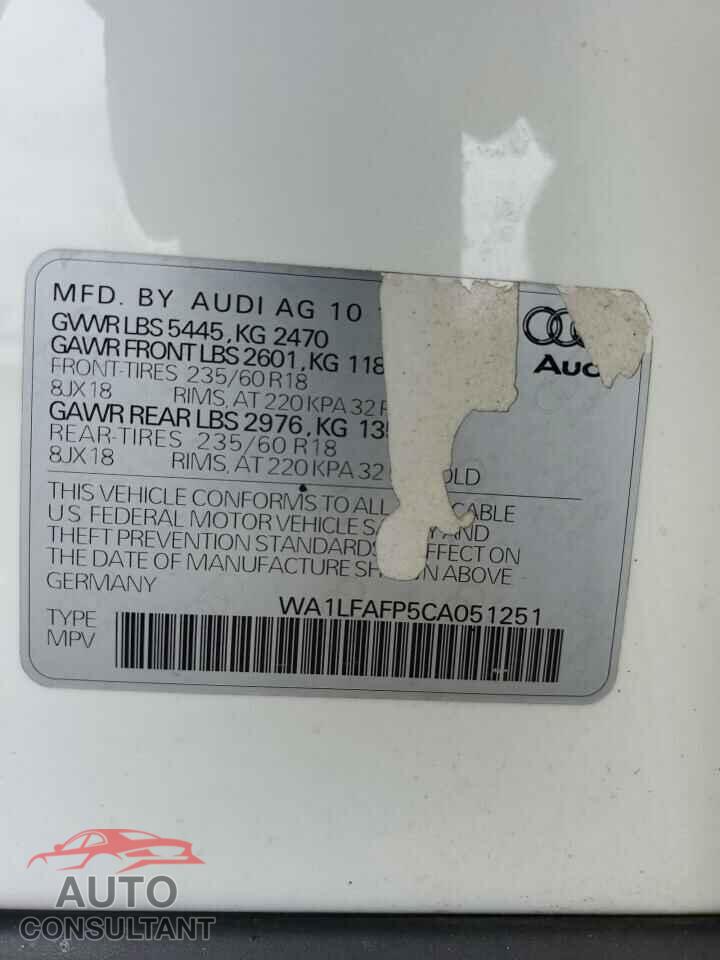 AUDI Q5 2012 - WA1LFAFP5CA051251