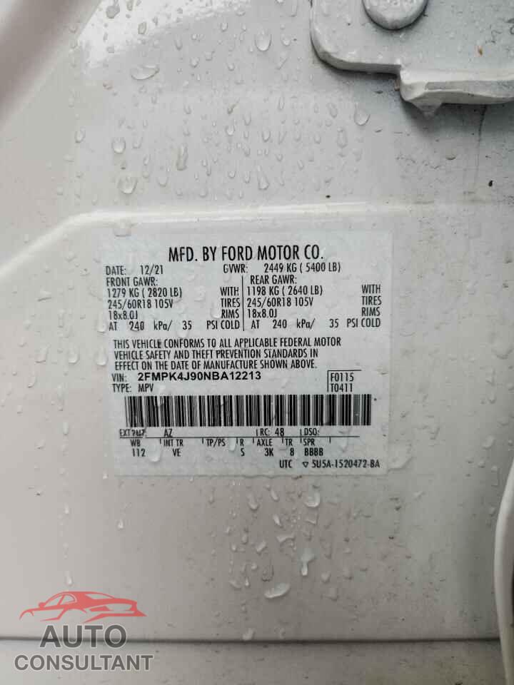 FORD EDGE 2022 - 2FMPK4J90NBA12213