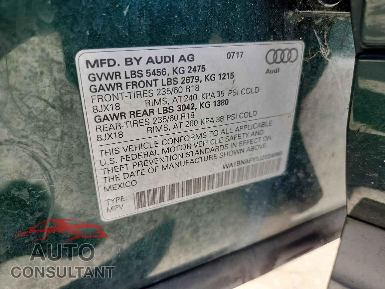 AUDI Q5 2018 - WA1BNAFY1J2024966