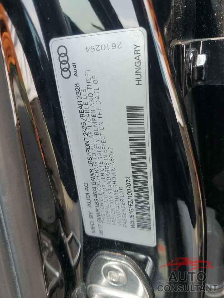 AUDI S3 2018 - WAUB1GFF2J1007079