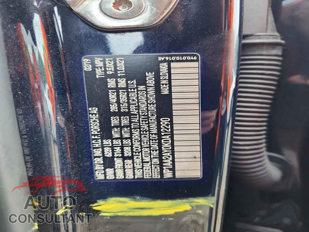 PORSCHE CAYENNE 2019 - WP1AA2AY0KDA12290
