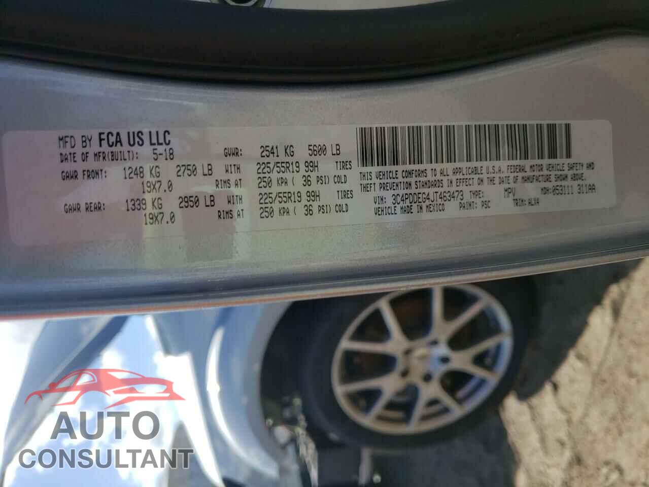 DODGE JOURNEY 2018 - 3C4PDDEG4JT463473